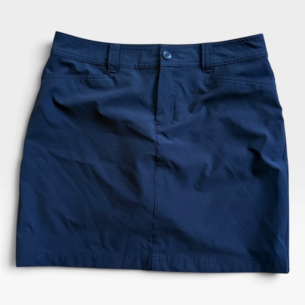 Eddie Bauer Travex Skort Womens 4 Navy Blue Hiking Travel Active Skirt Shorts